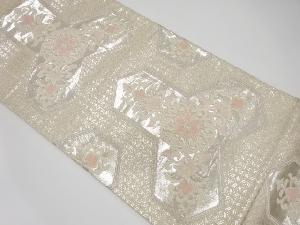 毘沙門亀甲に華文模様織出し袋帯